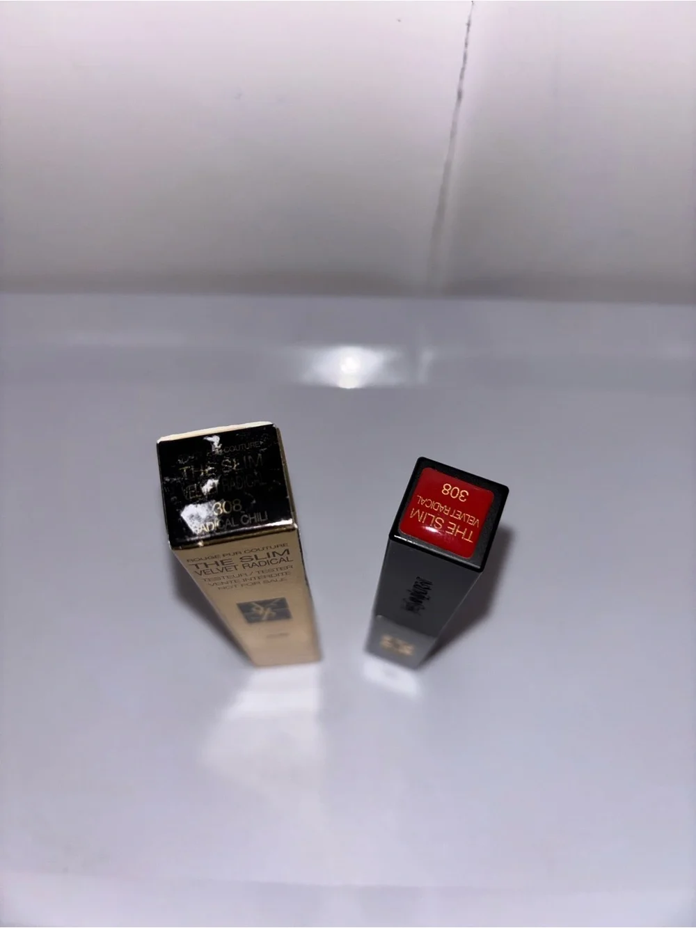 Yves Saint Laurent Black & Gold Slim Velvet Lipstick - Deep Red
